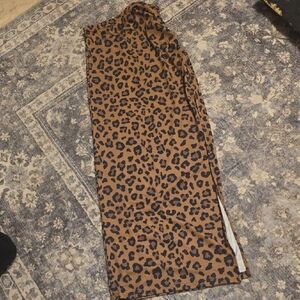 SHEIN Brown and Black Animal Print Skirt